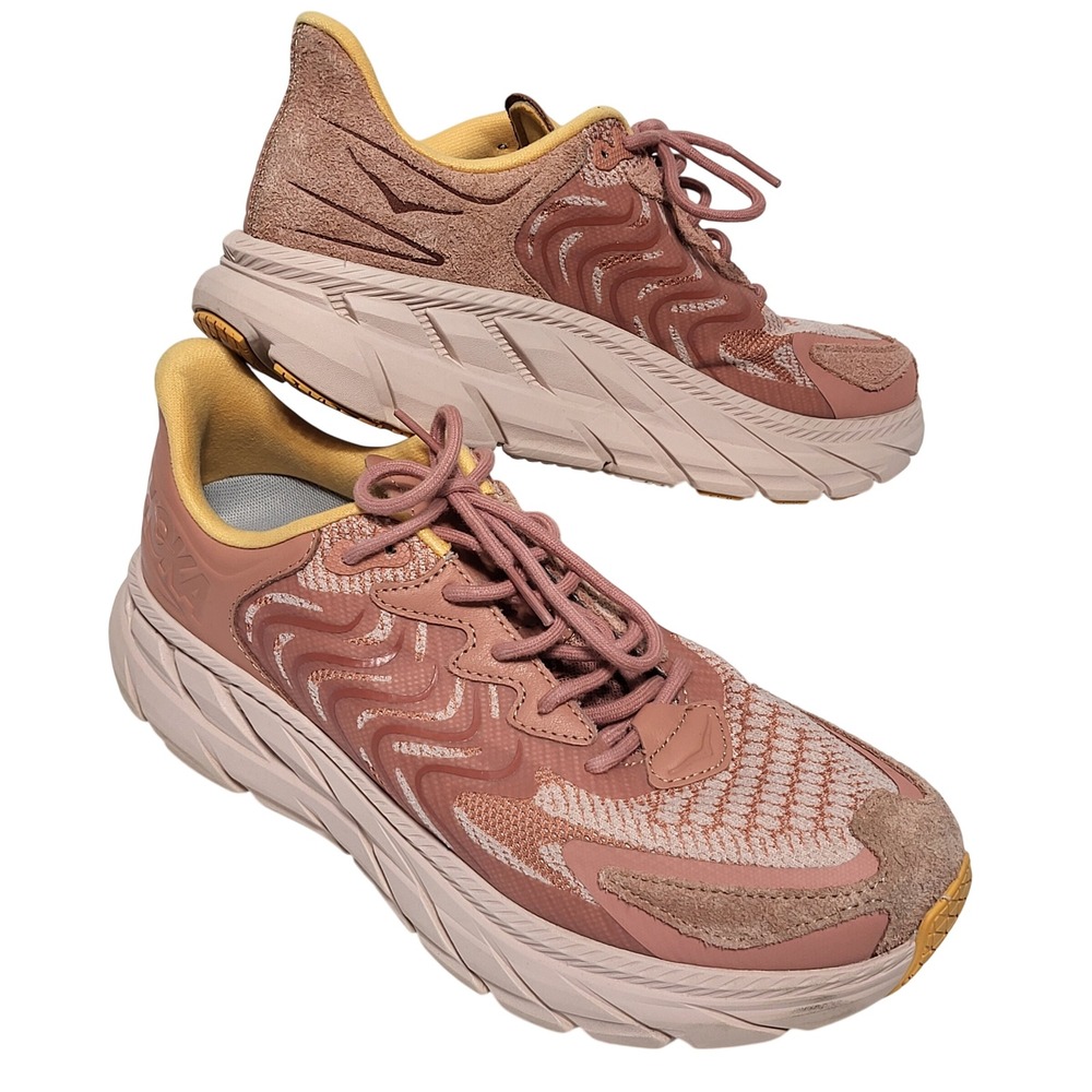 Hoka One One Clifton LS Peach Whip Suede Mesh Sneakers 1141550 EPWP Womens 9.5